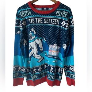 NWT Men’s Bud Light Seltzer Ugly Christmas Sweater
